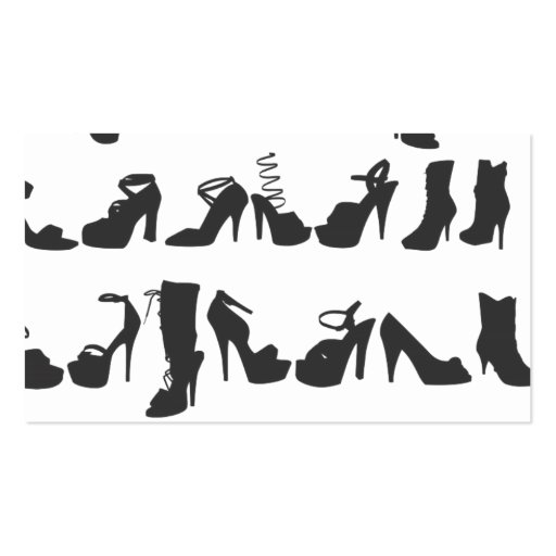 Beauty Fashion Shoes Silhouettes Business Card Templates (back side)