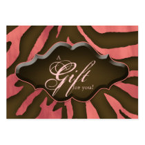 Beauty Gift Card Certificate Animal Zebra Coral b business cards