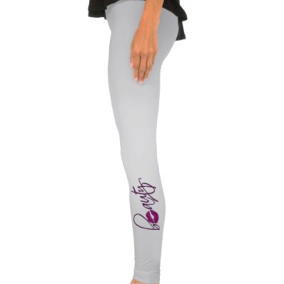 Beauty glitter text and lips legging tights