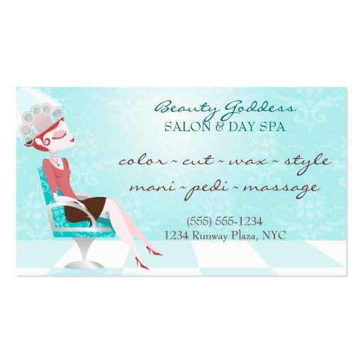 Beauty Goddess Appointment Business Card (front side)