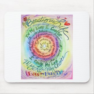 Beauty in Life Rounded Rainbow Mouse Mat