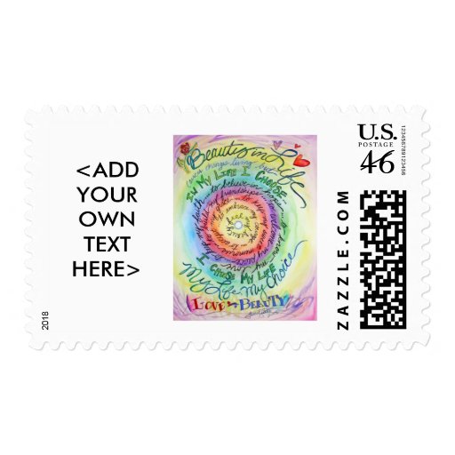 Beauty in Life Rounded Rainbow Postage