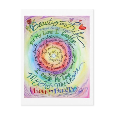Beauty in Life Rounded Rainbow Postcard by donnabellasangels