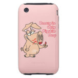 beauty is only pig skin deep pun funny cartoon tough iphone 3 case