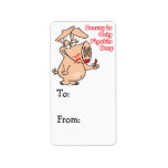 beauty is only pig skin deep pun funny cartoon custom address labels