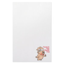 beauty is only pig skin deep pun funny cartoon custom stationery