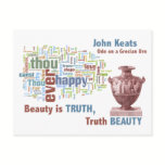 Beauty is Truth - John Keats - Grecian Urn postcards