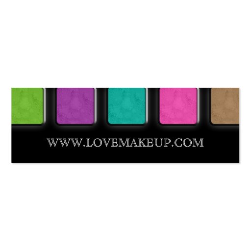 Beauty Makeup Artist Palettes Colorful BOOKMARK Business Card Template (front side)