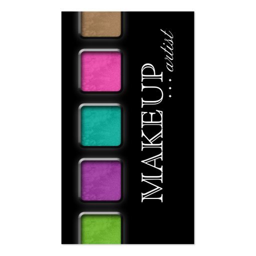 Beauty Makeup Artist Salon Spa Palettes Colorful Business Card Templates (front side)