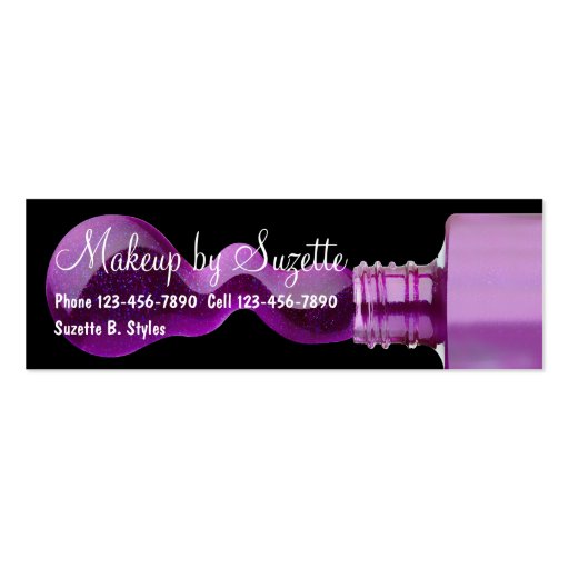 Beauty Makeup Mini Business Cards (front side)
