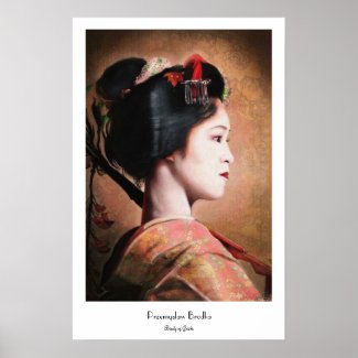 Beauty of Geisha - cool japanese portrait painting Posters