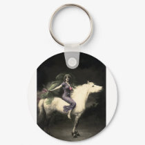 *Beauty on Horseback* Vintage Woman keychains