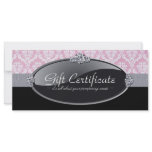 BEAUTY PARLOUR GIFT CERTIFICATE CUSTOM RACK CARDS