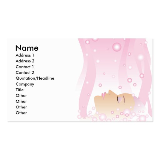 Beauty Pink Bubbles Business Card (front side)