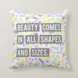 Beauty Quote Pastel Geometric Pattern Room Decor Pillows