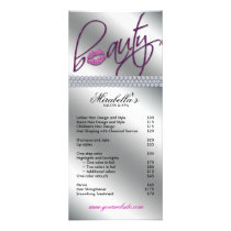 Beauty Rack Card Makeup Glitter Lips Silver Purple rack cards