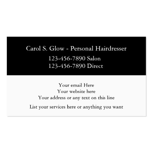 Beauty Salon Business Cards (back side)