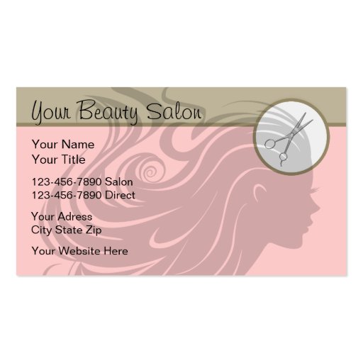 Beauty Salon Business Cards (front side)
