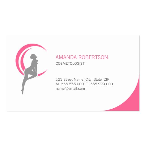 Beauty Salon Cosmetologist business card (front side)