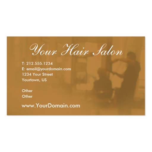 Beauty Salon Customizable Business Cards (front side)