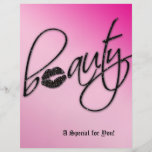 Beauty Salon Flyer Hair Pink Black Sparkle Lips