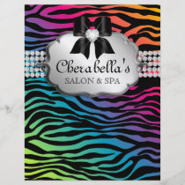 Beauty Salon Flyer Hair Zebra Rainbow flyers