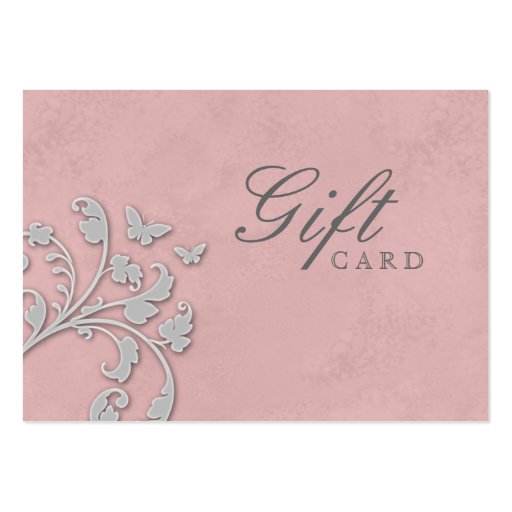 Beauty Salon Gift Card Floral Butterfly Pink Business Card Templates