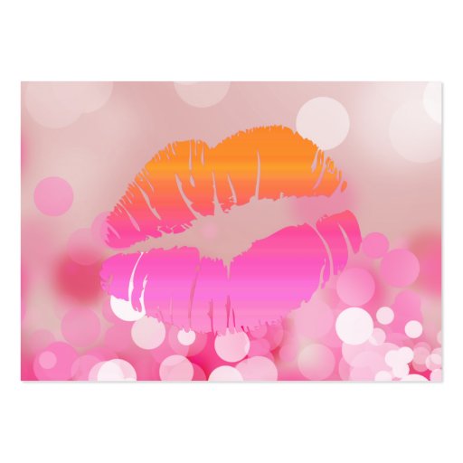 Beauty Salon Gift Card Lips & Lights Pink Business Card Templates (front side)