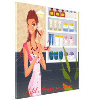 Beauty Salon Girl  Wrapped Canvas Canvas Print