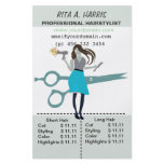 Beauty Salon Hairstylist  Hairdressing Price List Flyer Design