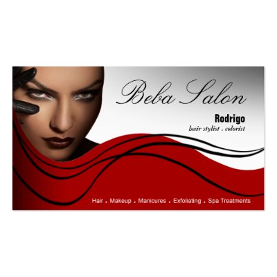 Beauty Salon I - Hair Makeup Nails Spa Treatments Business Card by 