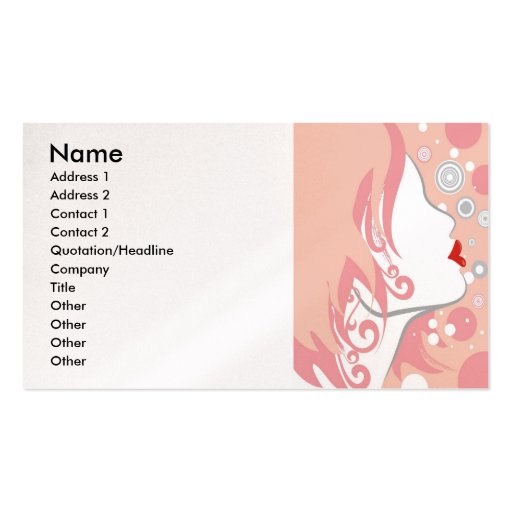 Beauty Salon or Fashion Boutique Business Card (front side)