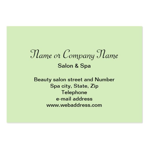 Beauty salon or spa business card (back side)