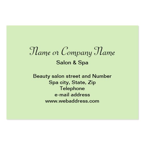 Beauty salon or spa business card with plumeria (back side)