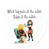 Beauty Salon Secrets Round Stickers