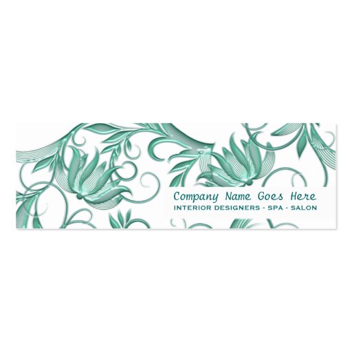 Beauty salon spa floral swirl business cards (front side)