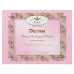 Beauty School Diploma Pink Gold Lace Crown flyers