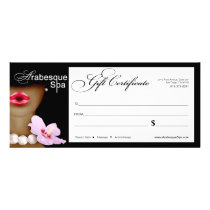 Beauty Spa Arabesque Gift Certificate rack cards