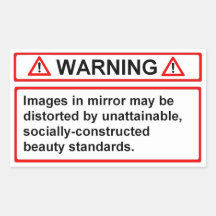 Beauty Standards Warning Rectangle Sticker