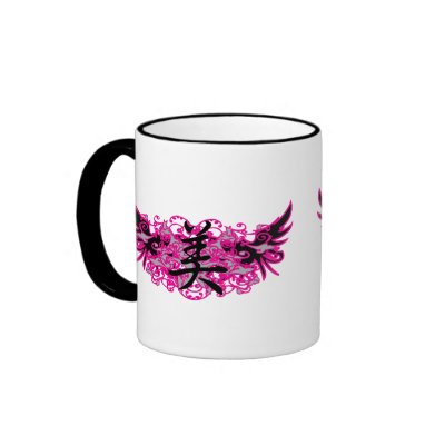 Beauty Symbol &amp; Tattoo Design Mug by kenipela. wings and ivy like design 