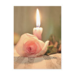 Beauty treatment-pink rose and candle post card