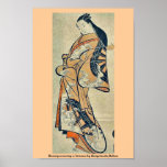 Beauty wearing a kimono by Kaigetsudo,Dohan Print