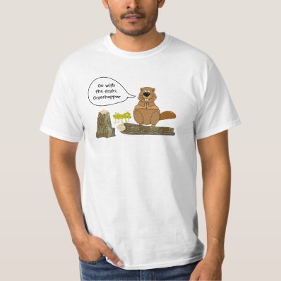 Beaver and Grasshopper Funny Woodturning Cartoon Shirt