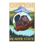 Beaver and Mount Hood Scene Vintage Travel