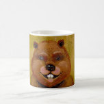 Beaver art original painting slightly deranged fun mug