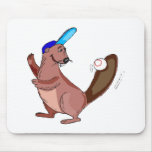 Beaver Baseball Mouse Pad