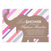 Beaver big elephant baby shower personalized announcement