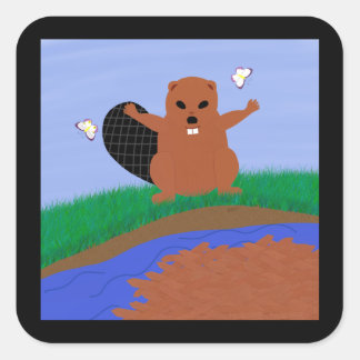 Cartoon Beaver Stickers | Zazzle