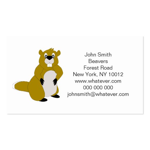 Beaver Business Card Template (front side)