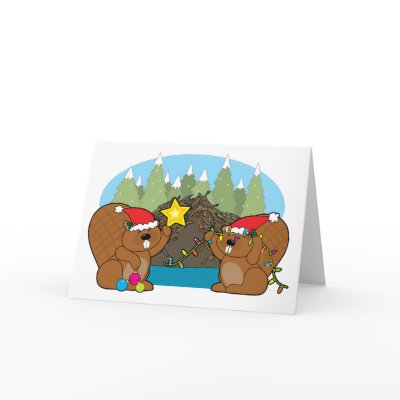 Beaver Christmas Greeting Card
